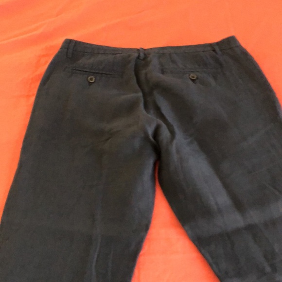 Men's navy blue linen Pants - Picture 10 of 10